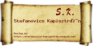 Stefanovics Kapisztrán névjegykártya